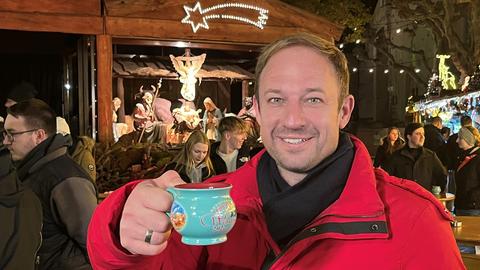 Tobi Kämmerer auf dem Weihnachtsmarkt Rüdesheim