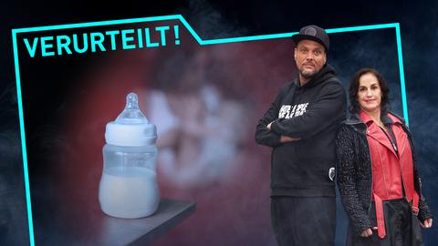 Babyflasche links, rechts Basti Red und Heike Borufka