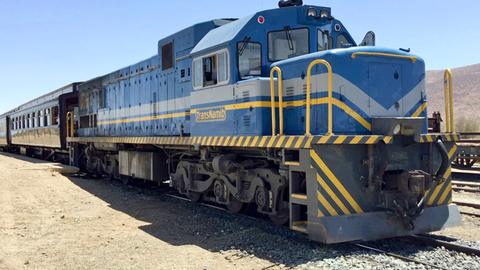 Die Lokomotive des historischen Sonderzugs "African Explorer"