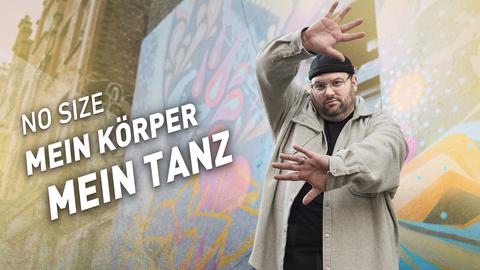 Chris Fandrey, Profitänzer und Choreograf vor einem Graffiti. 