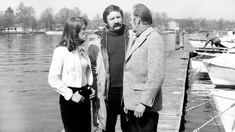 V. li.: Monika Woytowicz (Fräulein Schimke),Horst Weinheimer (Fahrer) und Herbert Köfer (Schramm).