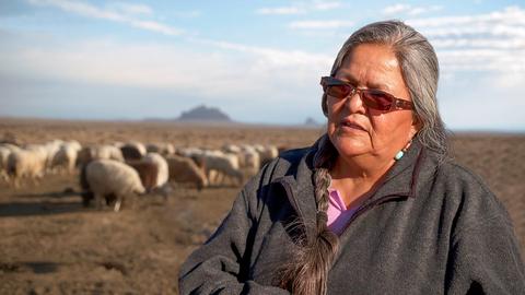 Navajo-Frau und Schafzüchterin Irene Bennalley.