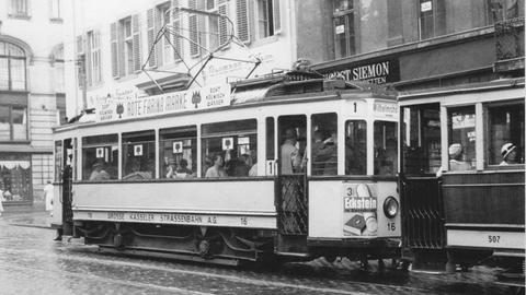 Kasseler Straßenbahn der Linie 1, 1937.