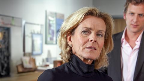 Zwei menschen untersuchen ein am Boden liegendes Pferd