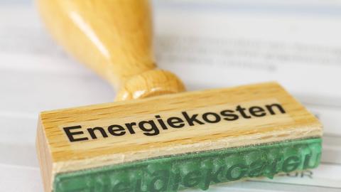Stempel mit dem Schriftzug "Energiekosten"
