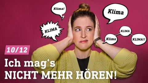 Jennifer Sieglar hält sich die Ohren zu. Text: Ich mag's nicht mehr hören