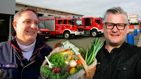 Koch Klaus Breinig bei der Tierrettung der Feuerwehr Kelkheim-Münster.